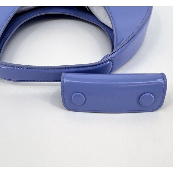 Staud Moon Bag Blue Hydrangea Leather Crescent Shoulder Bag Small - Picture 4 of 9